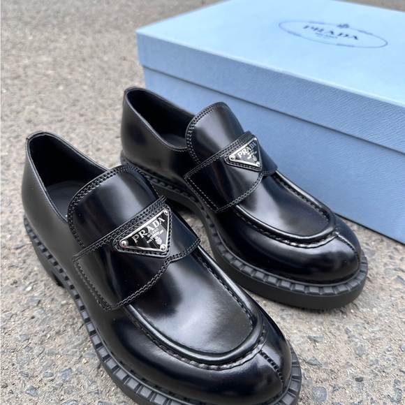 Prada Glossy Black Women's Loafers - Picture 4 of 5